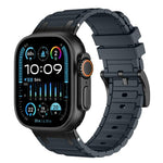 Bracelete de relógio em silicone com textura reforçada em forma de I, para Apple Watch 49mm / 46mm / 45mm / 44mm, para Apple Watch 42mm / 41mm / 40mm / 38mm