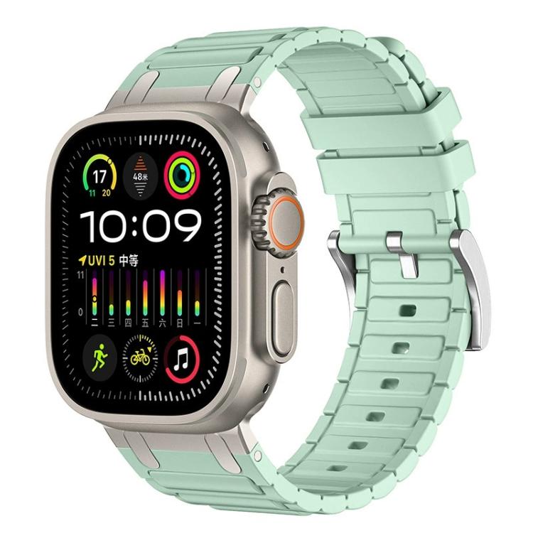Bracelete de relógio em silicone com textura reforçada em forma de I, para Apple Watch 49mm / 46mm / 45mm / 44mm, para Apple Watch 42mm / 41mm / 40mm / 38mm
