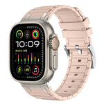 Bracelete de relógio em silicone com textura reforçada em forma de I, para Apple Watch 49mm / 46mm / 45mm / 44mm, para Apple Watch 42mm / 41mm / 40mm / 38mm
