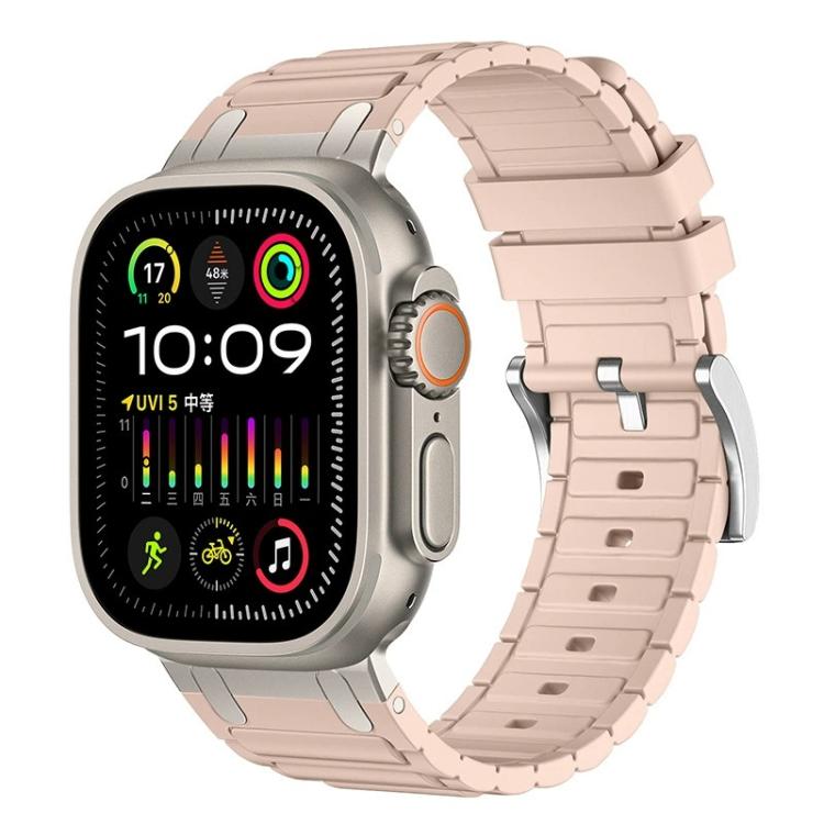 Bracelete de relógio em silicone com textura reforçada em forma de I, para Apple Watch 49mm / 46mm / 45mm / 44mm, para Apple Watch 42mm / 41mm / 40mm / 38mm