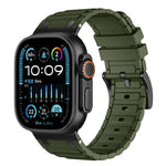 Bracelete de relógio em silicone com textura reforçada em forma de I, para Apple Watch 49mm / 46mm / 45mm / 44mm, para Apple Watch 42mm / 41mm / 40mm / 38mm