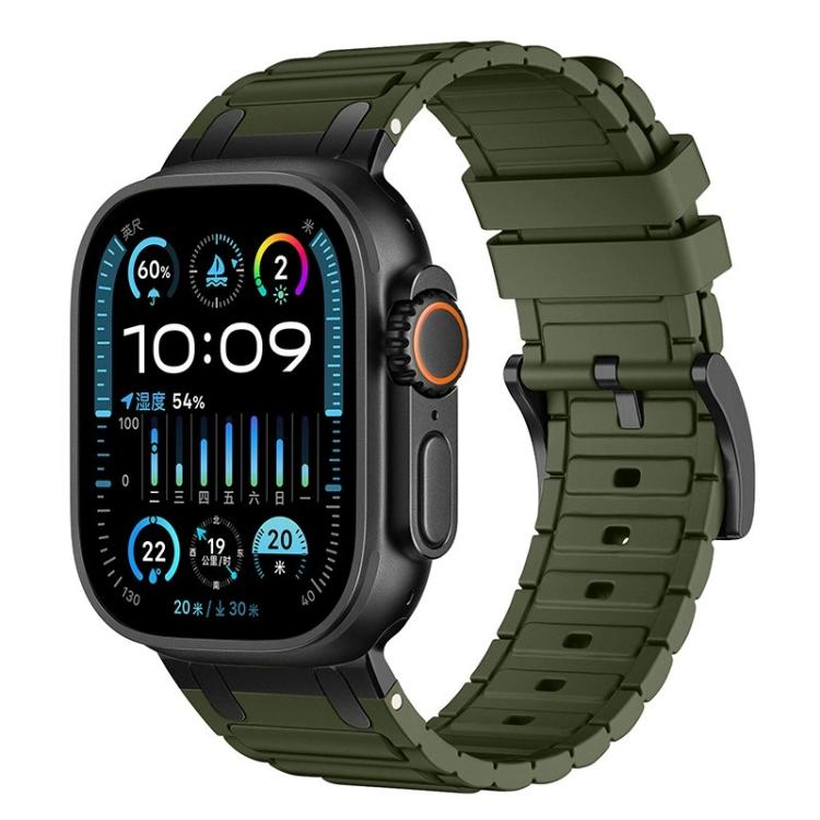 Bracelete de relógio em silicone com textura reforçada em forma de I, para Apple Watch 49mm / 46mm / 45mm / 44mm, para Apple Watch 42mm / 41mm / 40mm / 38mm