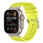 Bracelete de relógio em silicone com textura reforçada em forma de I, para Apple Watch 49mm / 46mm / 45mm / 44mm, para Apple Watch 42mm / 41mm / 40mm / 38mm