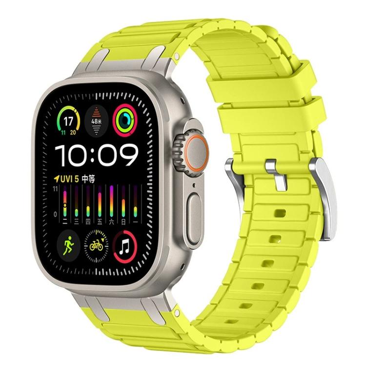 Bracelete de relógio em silicone com textura reforçada em forma de I, para Apple Watch 49mm / 46mm / 45mm / 44mm, para Apple Watch 42mm / 41mm / 40mm / 38mm