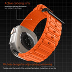 Bracelete de relógio em silicone com textura reforçada em forma de I, para Apple Watch 49mm / 46mm / 45mm / 44mm, para Apple Watch 42mm / 41mm / 40mm / 38mm