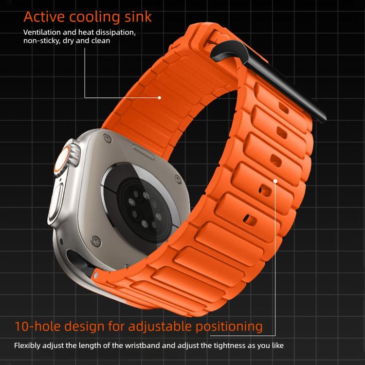 Bracelete de relógio em silicone com textura reforçada em forma de I, para Apple Watch 49mm / 46mm / 45mm / 44mm, para Apple Watch 42mm / 41mm / 40mm / 38mm