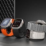 Bracelete de relógio em silicone com textura reforçada em forma de I, para Apple Watch 49mm / 46mm / 45mm / 44mm, para Apple Watch 42mm / 41mm / 40mm / 38mm
