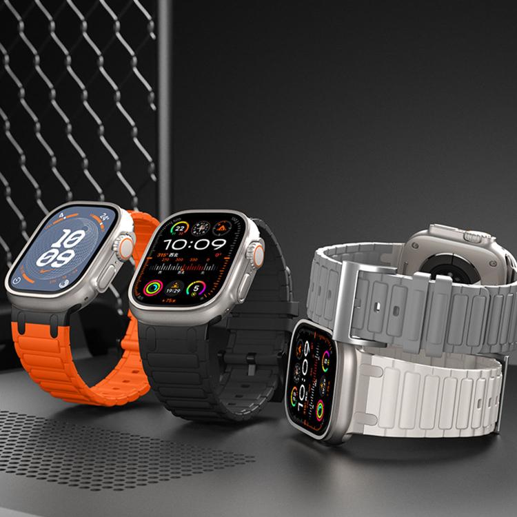 Bracelete de relógio em silicone com textura reforçada em forma de I, para Apple Watch 49mm / 46mm / 45mm / 44mm, para Apple Watch 42mm / 41mm / 40mm / 38mm