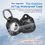 Para AirTag 2ª Geração / AirTag 1ª Geração Capa protetora impermeável para coleiras de animais de estimação com design de golfinho anti-perda