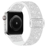 Correia de relógio em nylon elástico com glitter, para Apple Watch 49mm / 46mm / 45mm / 44mm, para Apple Watch 42mm / 41mm / 40mm / 38mm