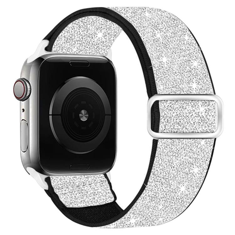 Correia de relógio em nylon elástico com glitter, para Apple Watch 49mm / 46mm / 45mm / 44mm, para Apple Watch 42mm / 41mm / 40mm / 38mm