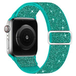 Correia de relógio em nylon elástico com glitter, para Apple Watch 49mm / 46mm / 45mm / 44mm, para Apple Watch 42mm / 41mm / 40mm / 38mm