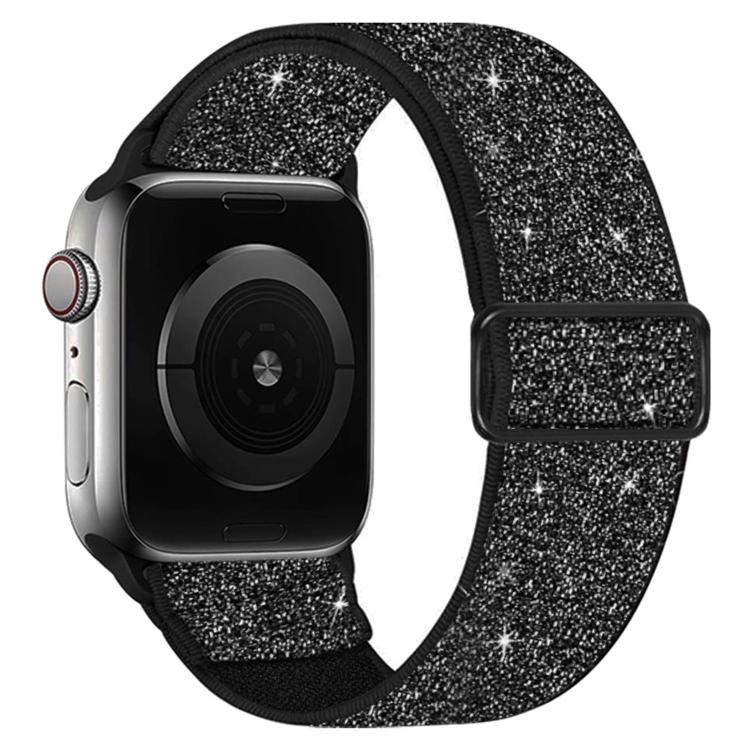 Correia de relógio em nylon elástico com glitter, para Apple Watch 49mm / 46mm / 45mm / 44mm, para Apple Watch 42mm / 41mm / 40mm / 38mm
