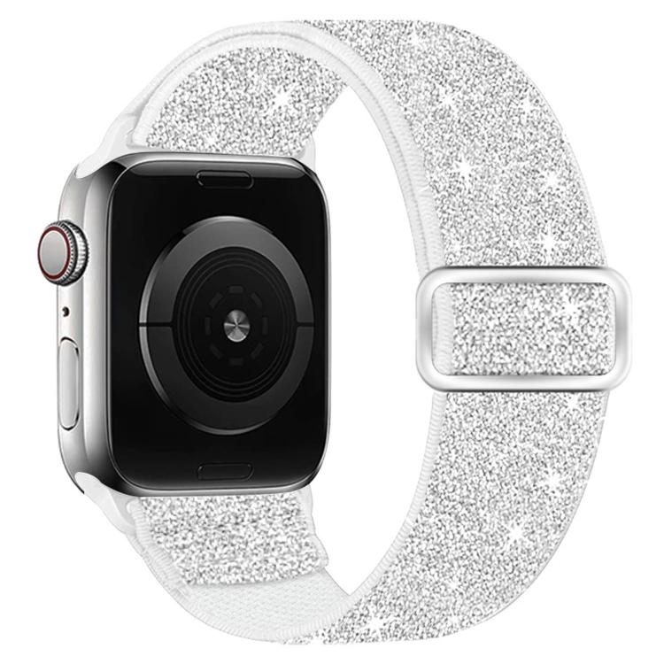 Correia de relógio em nylon elástico com glitter, para Apple Watch 49mm / 46mm / 45mm / 44mm, para Apple Watch 42mm / 41mm / 40mm / 38mm