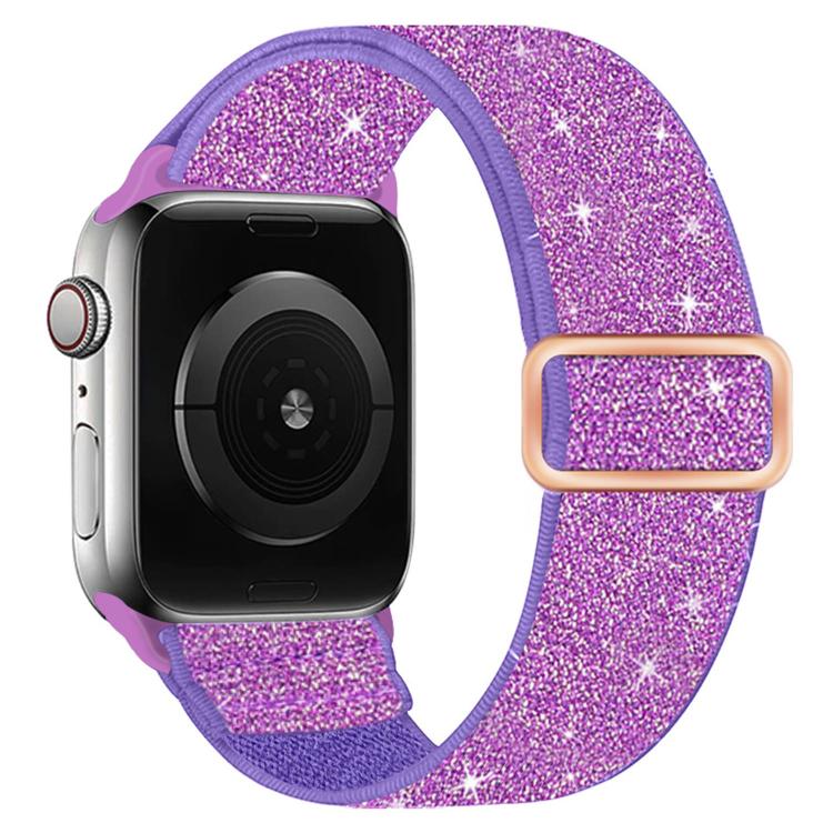 Correia de relógio em nylon elástico com glitter, para Apple Watch 49mm / 46mm / 45mm / 44mm, para Apple Watch 42mm / 41mm / 40mm / 38mm