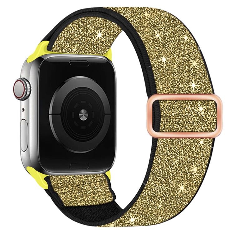 Correia de relógio em nylon elástico com glitter, para Apple Watch 49mm / 46mm / 45mm / 44mm, para Apple Watch 42mm / 41mm / 40mm / 38mm