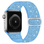 Correia de relógio em nylon elástico com glitter, para Apple Watch 49mm / 46mm / 45mm / 44mm, para Apple Watch 42mm / 41mm / 40mm / 38mm