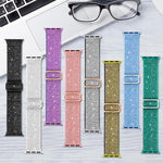 Correia de relógio em nylon elástico com glitter, para Apple Watch 49mm / 46mm / 45mm / 44mm, para Apple Watch 42mm / 41mm / 40mm / 38mm
