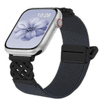 Correia de relógio em nylon elástico com fivela magnética nó chinês e sarja, para Apple Watch 49mm / 46mm / 45mm / 44mm, para Apple Watch 42mm / 41mm / 40mm / 38mm