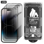 3pcs Easy Install Box Dust-Free 3D Curved Edge Privacy Electroplated Explosion-Proof Tempered Glass Film, For iPhone 17 Pro Max, For iPhone 17 Pro, For iPhone 17, For iPhone Air, For iPhone 16 Pro Max, For iPhone 16 Pro, For iPhone 16