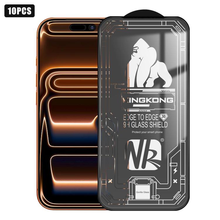 10pcs 3D Large Arc Edge Electroplated Explosion-Proof Scratch-Resistant Full-Screen HD Tempered Glass Film, For iPhone 17 Pro Max, For iPhone 17 Pro, For iPhone 17, For iPhone Air, For iPhone 16 Pro Max, For iPhone 16 Pro, For iPhone 16                ...