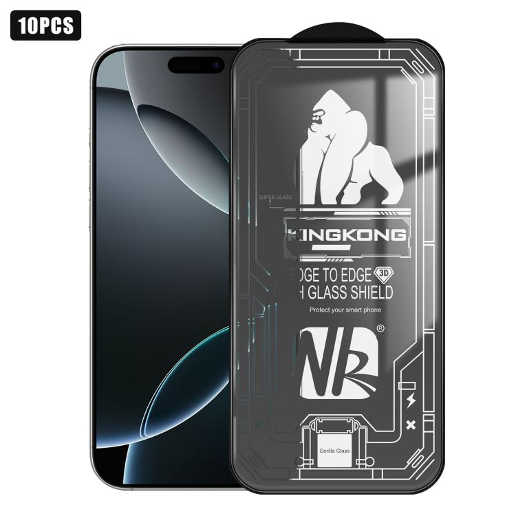 10pcs Filme de Vidro Temperado HD Electroplated à Prova de Explosão Resistente a Riscos com Borda Arqueada Grande 3D, Para iPhone 17 Pro Max, Para iPhone 17 Pro, Para iPhone 17, Para iPhone Air, Para iPhone 16 Pro Max, Para iPhone 16 Pro, Para iPhone 16