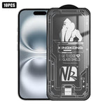 10pcs Filme de Vidro Temperado HD Electroplated à Prova de Explosão Resistente a Riscos com Borda Arqueada Grande 3D, Para iPhone 17 Pro Max, Para iPhone 17 Pro, Para iPhone 17, Para iPhone Air, Para iPhone 16 Pro Max, Para iPhone 16 Pro, Para iPhone 16