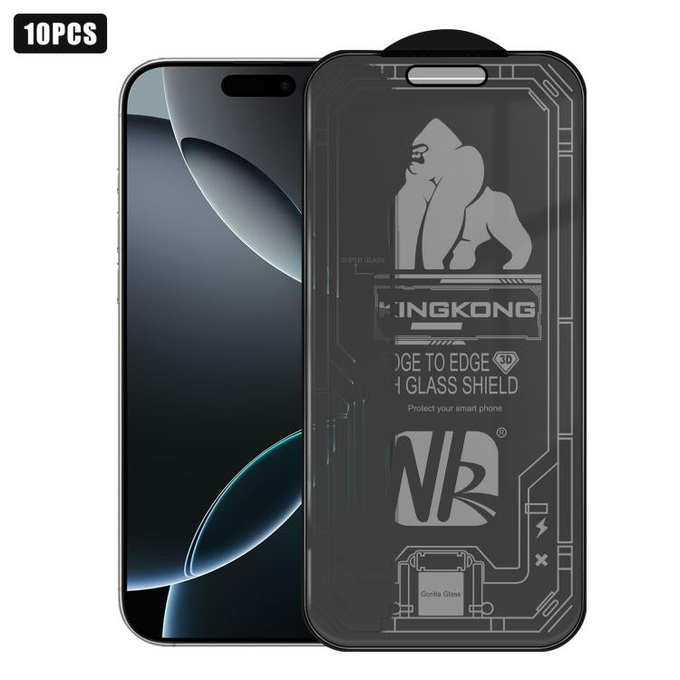 10pcs 3D Large Arc Edge Electroplated Explosion-Proof Scratch-Resistant Full-Screen 360 Privacy Tempered Glass Film, For iPhone 17 Pro Max, For iPhone 17 Pro, For iPhone 17, For iPhone Air, For iPhone 16 Pro Max, For iPhone 16 Pro, For iPhone 16