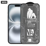 10pcs 3D Large Arc Edge Electroplated Explosion-Proof Scratch-Resistant Full-Screen Frosted HD Tempered Glass Film, For iPhone 17 Pro Max, For iPhone 17 Pro, For iPhone 17, For iPhone Air, For iPhone 16 Pro Max, For iPhone 16 Pro, For iPhone 16