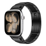 Correia de relógio em aço inoxidável com incrustação de borracha multifacetada, para Apple Watch 46mm / 49mm / 45mm / 44mm, para Apple Watch 42mm / 41mm / 40mm / 38mm