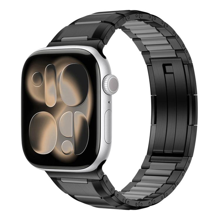 Correia de relógio em aço inoxidável com incrustação de borracha multifacetada, para Apple Watch 46mm / 49mm / 45mm / 44mm, para Apple Watch 42mm / 41mm / 40mm / 38mm