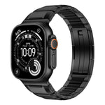 Correia de relógio em aço inoxidável com incrustação de borracha multifacetada, para Apple Watch 46mm / 49mm / 45mm / 44mm, para Apple Watch 42mm / 41mm / 40mm / 38mm