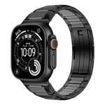 Correia de relógio em aço inoxidável com incrustação de borracha multifacetada, para Apple Watch 46mm / 49mm / 45mm / 44mm, para Apple Watch 42mm / 41mm / 40mm / 38mm