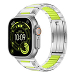 Correia de relógio em aço inoxidável com incrustação de borracha multifacetada, para Apple Watch 46mm / 49mm / 45mm / 44mm, para Apple Watch 42mm / 41mm / 40mm / 38mm