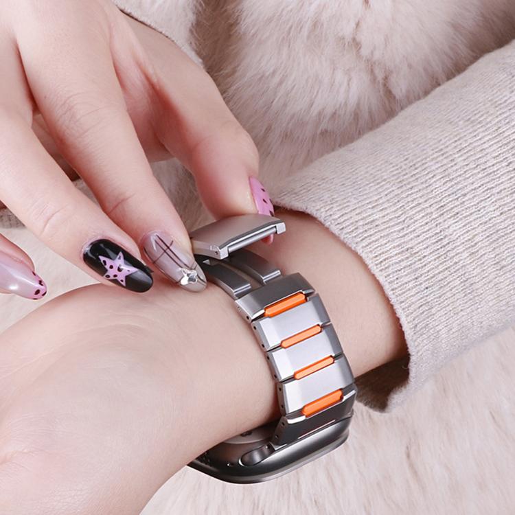 Correia de relógio em aço inoxidável com incrustação de borracha multifacetada, para Apple Watch 46mm / 49mm / 45mm / 44mm, para Apple Watch 42mm / 41mm / 40mm / 38mm