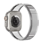 Correia de relógio em aço inoxidável bicolor curva com fecho lateral de libertação rápida, para Apple Watch 49mm / 46mm / 45mm / 44mm, para Apple Watch 42mm / 41mm / 40mm / 38mm