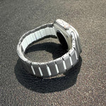 Correia de relógio em aço inoxidável bicolor curva com fecho lateral de libertação rápida, para Apple Watch 49mm / 46mm / 45mm / 44mm, para Apple Watch 42mm / 41mm / 40mm / 38mm