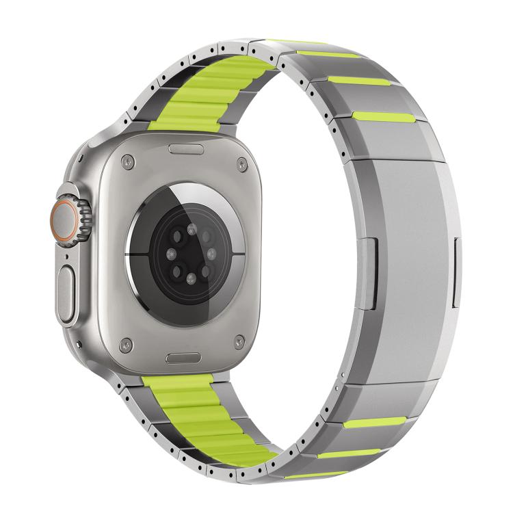 Correia de relógio em aço inoxidável bicolor curva com fecho lateral de libertação rápida, para Apple Watch 49mm / 46mm / 45mm / 44mm, para Apple Watch 42mm / 41mm / 40mm / 38mm
