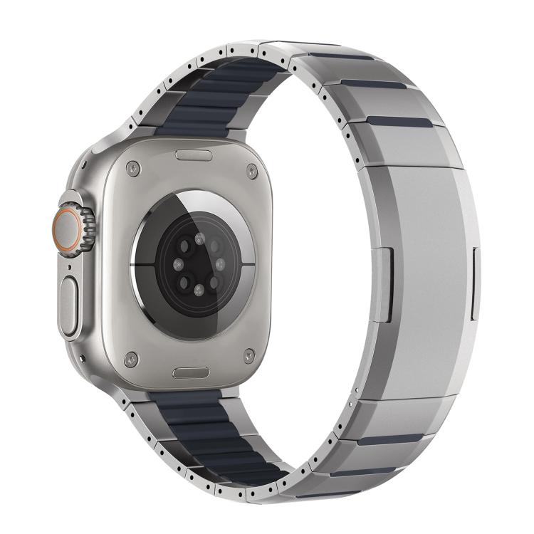 Correia de relógio em aço inoxidável bicolor curva com fecho lateral de libertação rápida, para Apple Watch 49mm / 46mm / 45mm / 44mm, para Apple Watch 42mm / 41mm / 40mm / 38mm