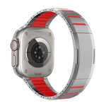 Correia de relógio em aço inoxidável bicolor curva com fecho lateral de libertação rápida, para Apple Watch 49mm / 46mm / 45mm / 44mm, para Apple Watch 42mm / 41mm / 40mm / 38mm