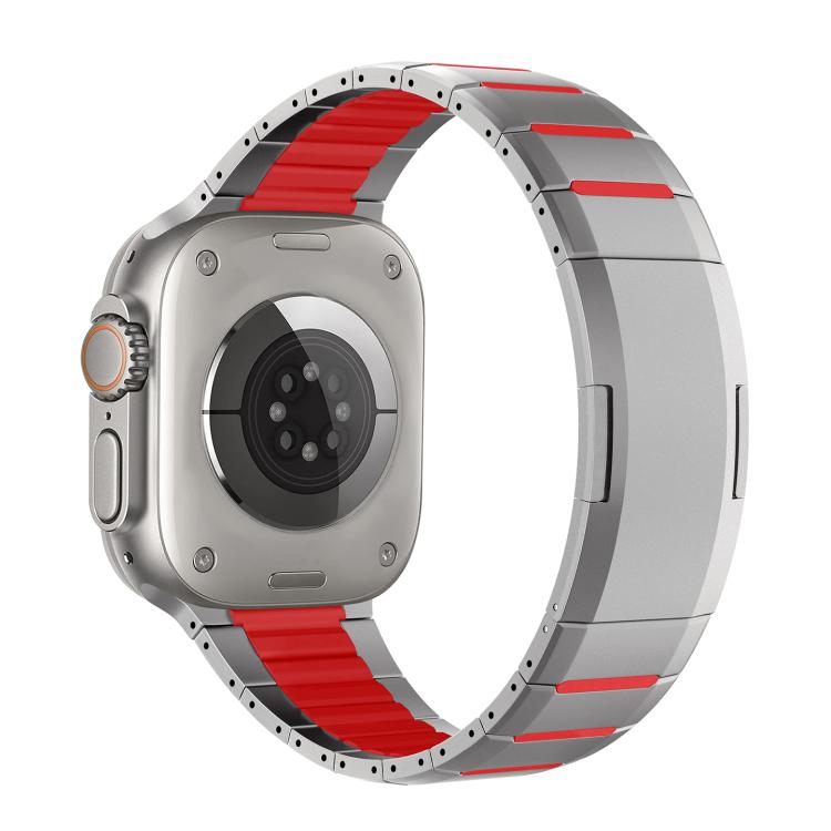 Correia de relógio em aço inoxidável bicolor curva com fecho lateral de libertação rápida, para Apple Watch 49mm / 46mm / 45mm / 44mm, para Apple Watch 42mm / 41mm / 40mm / 38mm