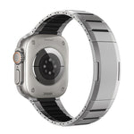 Correia de relógio em aço inoxidável bicolor curva com fecho lateral de libertação rápida, para Apple Watch 49mm / 46mm / 45mm / 44mm, para Apple Watch 42mm / 41mm / 40mm / 38mm