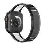 Correia de relógio em aço inoxidável bicolor curva com fecho lateral de libertação rápida, para Apple Watch 49mm / 46mm / 45mm / 44mm, para Apple Watch 42mm / 41mm / 40mm / 38mm