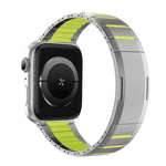 Correia de relógio em aço inoxidável bicolor curva com fecho lateral de libertação rápida, para Apple Watch 49mm / 46mm / 45mm / 44mm, para Apple Watch 42mm / 41mm / 40mm / 38mm