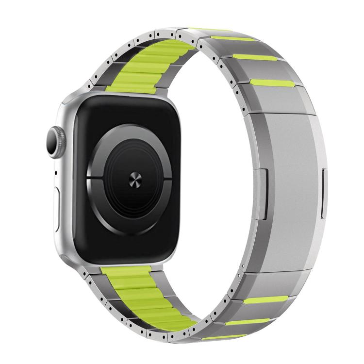 Correia de relógio em aço inoxidável bicolor curva com fecho lateral de libertação rápida, para Apple Watch 49mm / 46mm / 45mm / 44mm, para Apple Watch 42mm / 41mm / 40mm / 38mm