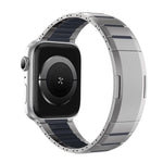 Correia de relógio em aço inoxidável bicolor curva com fecho lateral de libertação rápida, para Apple Watch 49mm / 46mm / 45mm / 44mm, para Apple Watch 42mm / 41mm / 40mm / 38mm