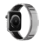Correia de relógio em aço inoxidável bicolor curva com fecho lateral de libertação rápida, para Apple Watch 49mm / 46mm / 45mm / 44mm, para Apple Watch 42mm / 41mm / 40mm / 38mm
