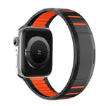 Correia de relógio em aço inoxidável bicolor curva com fecho lateral de libertação rápida, para Apple Watch 49mm / 46mm / 45mm / 44mm, para Apple Watch 42mm / 41mm / 40mm / 38mm