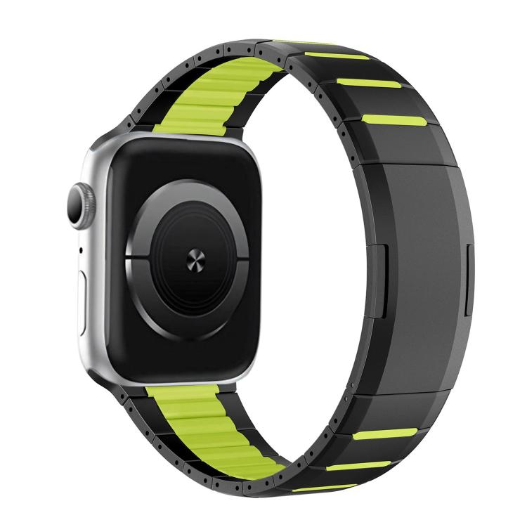 Correia de relógio em aço inoxidável bicolor curva com fecho lateral de libertação rápida, para Apple Watch 49mm / 46mm / 45mm / 44mm, para Apple Watch 42mm / 41mm / 40mm / 38mm