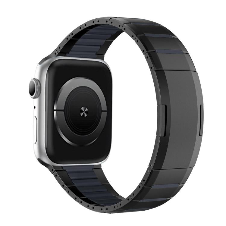 Correia de relógio em aço inoxidável bicolor curva com fecho lateral de libertação rápida, para Apple Watch 49mm / 46mm / 45mm / 44mm, para Apple Watch 42mm / 41mm / 40mm / 38mm